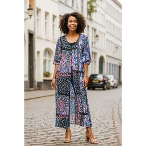 Hayden Patchwork Floral Kimono Duster Size Medium